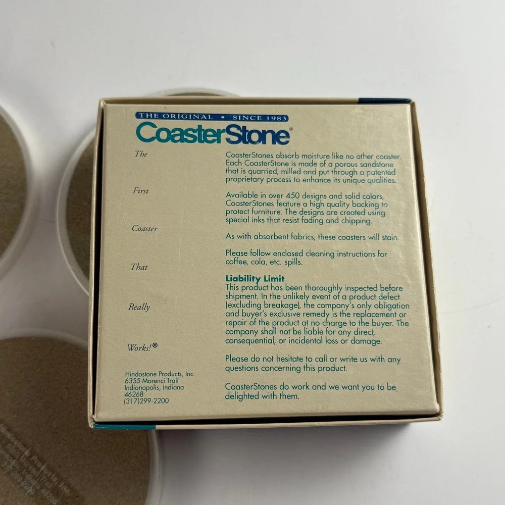 Vintage CoasterStone 3 Pc Sandstone Coaster Set Seashell Nautical Beach House 4